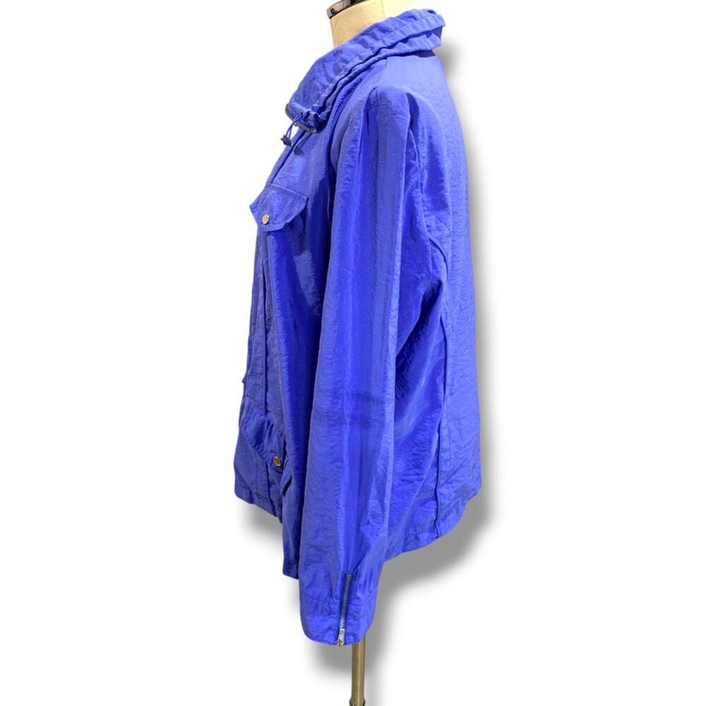 Size XL Zenergy by Chicos Womens Blue Zip Up Windbreaker Jacket - Picture 5 of 9